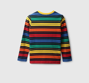 Boys Striped Round Neck T-shirt