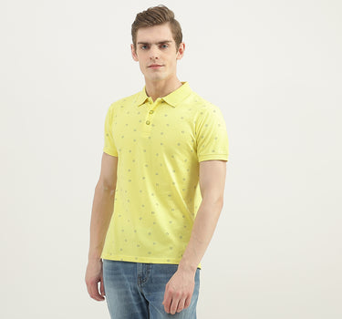 Men Printed Polo Collar T-Shirt