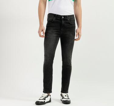 Solid Pattern Low Crotch Fit Jeans