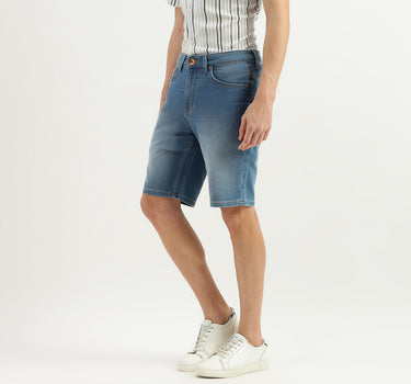 Solid Mid Rise Slim Fit Shorts