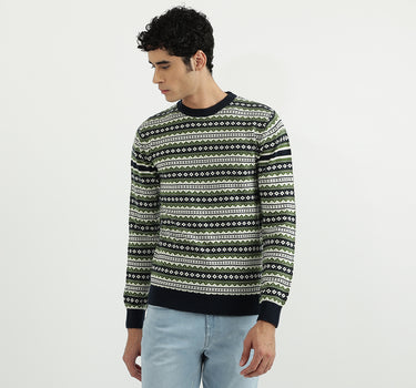 Men Patterned Round Neck Sweater