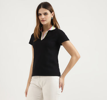 Regular Fit Polo Neck Solid T-Shirts