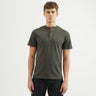 Men's Regular Fit Henley Neck Textured T-Shirt