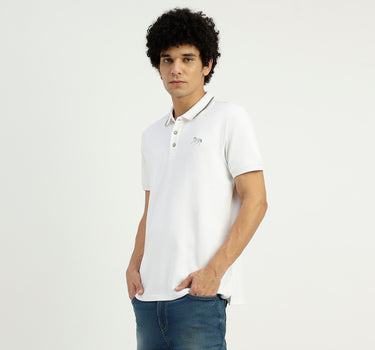 Regular Fit Ribbed Collar Solid T-Shirt