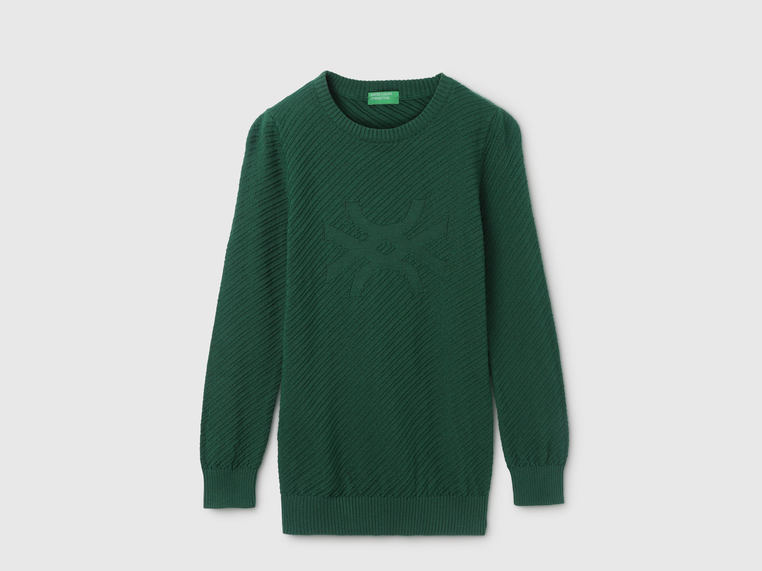 Boy's Regular Fit Round Neck Textured Sweater