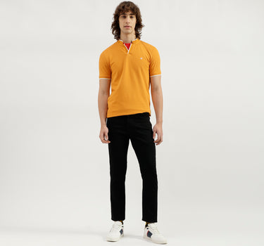 Polo Neck Solid Pattern T-Shirt