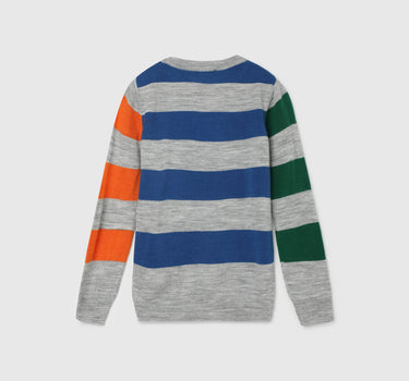 Regular Fit Round Neck Striped Sweater