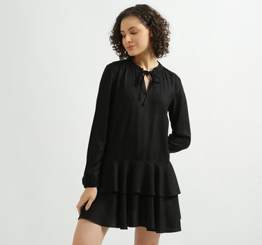 Black Tiered Ruffle Dress