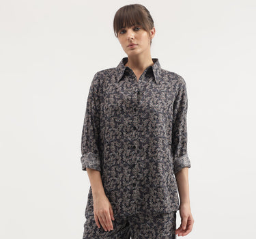 Regular Fit Spread Collar Printed Shirt