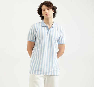 Regular Fit Polo Neck Striped T-Shirt