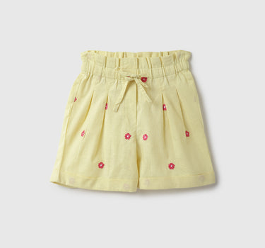 Girls Embroidery Regular Fit Shorts