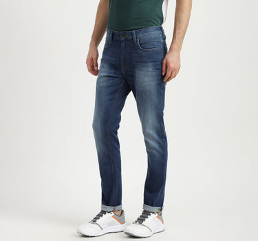 Mens Carrot Fit Solid Jeans