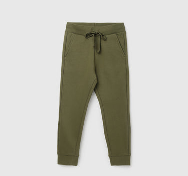 Boy's Solid Regular Fit Joggers with Drawstring Closure