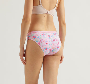 Pack of 3 Floral Print & Solid Colour Low Rise Briefs