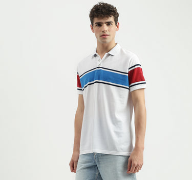 Regular Fit Polo Neck Colorblock T-Shirt