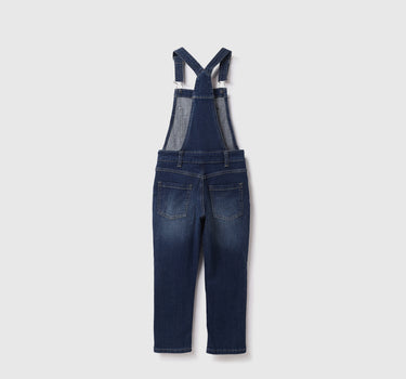 Cotton Solid Regular Length Girls Dungaree