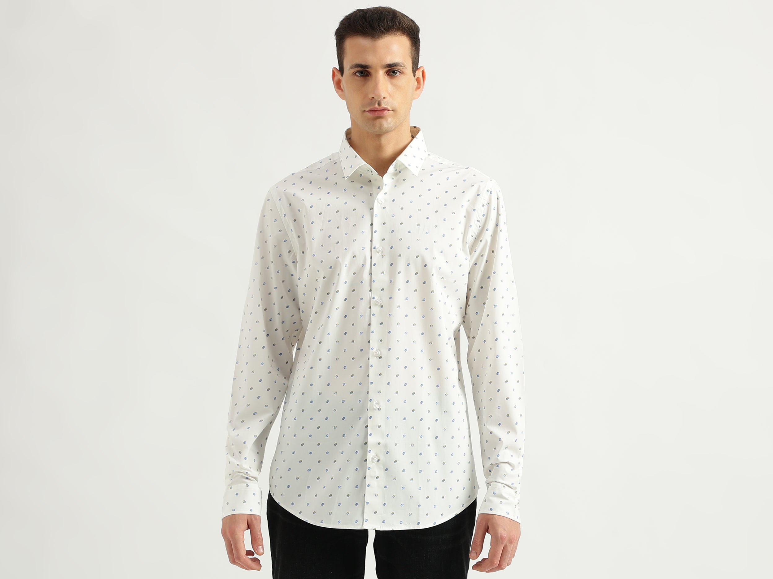 Men's Slim Fit Spread Collar Printed Shirts