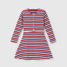 Regular Round Neck Striped Dresses