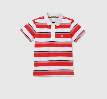 Regular Fit Polo Neck Striped T-shirt