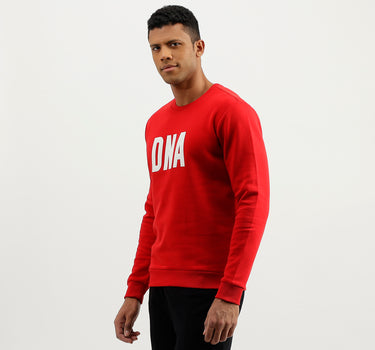 Regular Fit Round Neck Printed Sweatshirt