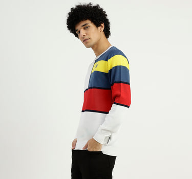 Regular Fit Round Neck Colorblock Sweater