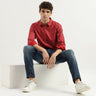 Slim Fit Spread Collar Striped Shirt