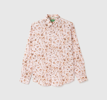 Slim Fit Spread Collar Floral Print Shirt