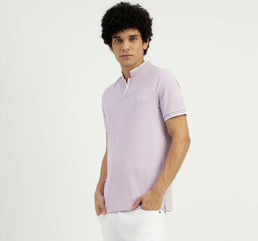 Regular Fit Henley Neck Solid T-Shirt