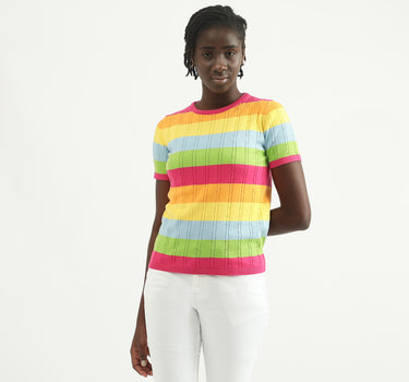 Women Striped Round Neck T-shirt