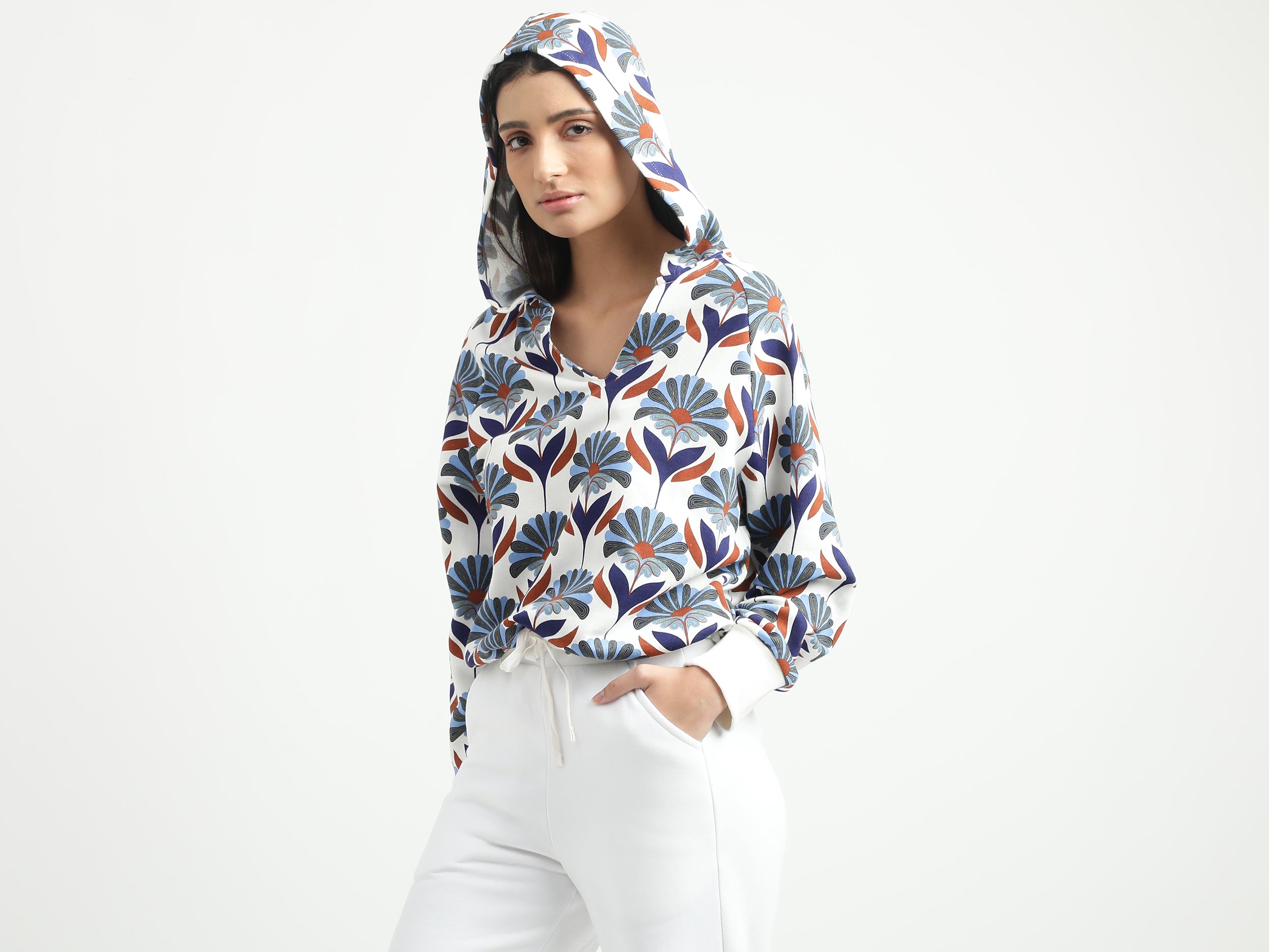 Floral Sweatshirt Benetton Ladies Sweatshirts United Colors Of