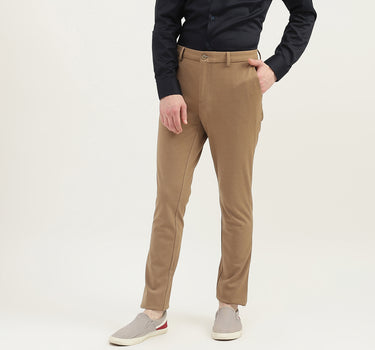 Men Textured Slim Fit Trousers