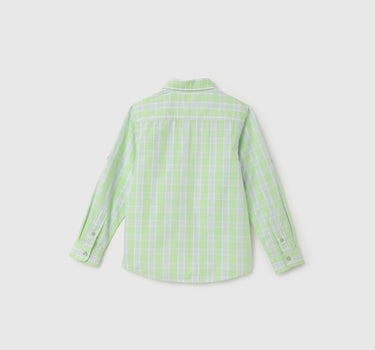 Regular Fit Spread Collar Checkered Shirt