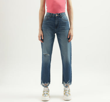 Women's Solid Straight Fit Jeans