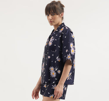 Regular Fit Collared Neck Printed Shirt