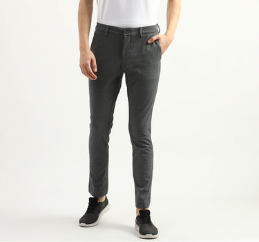 Men Textured Slim Fit Trousers