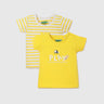 Round Neck Striped and Printed Baby T- Shirts - Pack of 2