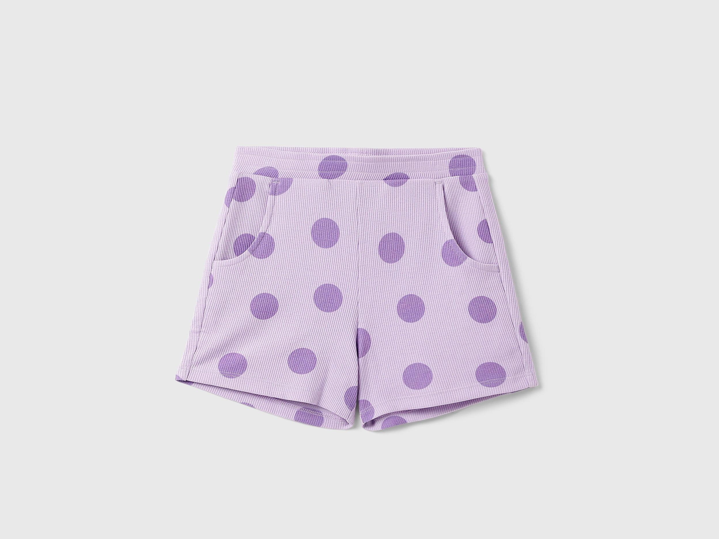 Girl's Regular Fit Polka Dot Print Bermuda Shorts