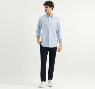 Slim Fit Spread Collar Solid Shirt