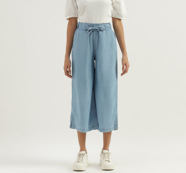 Solid Mid Waist Regular Fit Culottes