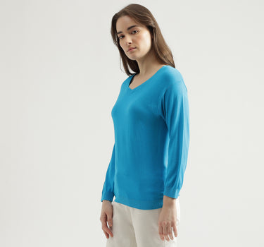 Women's Regular Fit V-Neck Solid Sweater