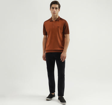 Men's Regular Fit Polo Neck Solid T-Shirt