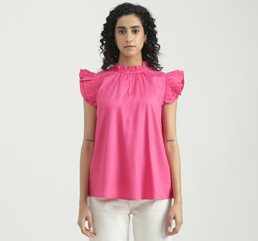 Viscose Solid Round Neck Women Tops