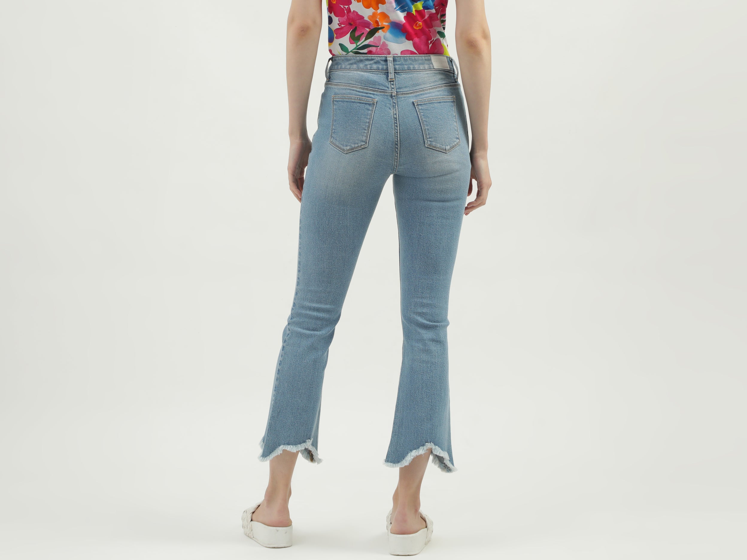 Women's Solid Bootcut Jeans - Main Image
