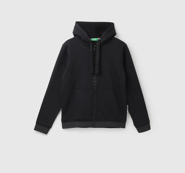 Regular Fit Hooded Neck Branded Zipper Hoodie