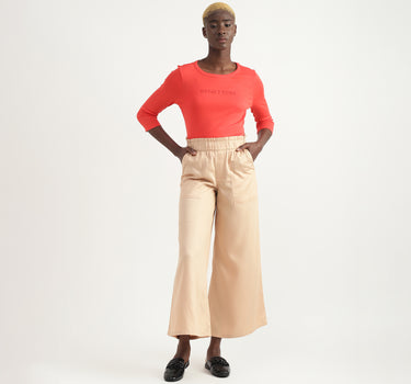 Tencel Solid Regular Length Women Trousers