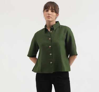 Regular Fit Spread Collar Solid Shirt