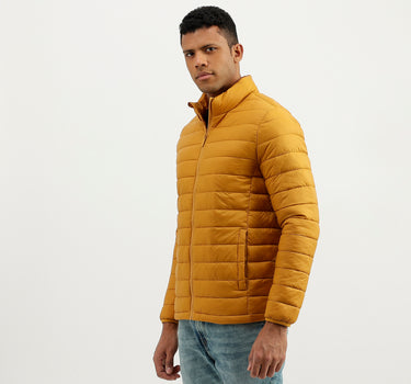 Regular Fit Mock Neck Solid Jacket