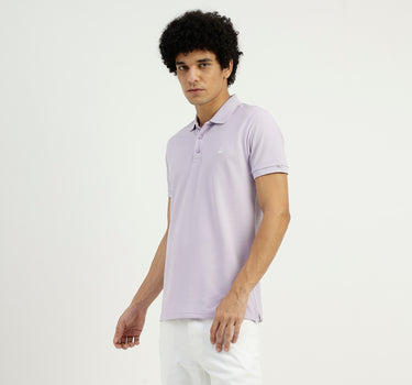 Regular Fit Ribbed Collar Solid T-Shirt