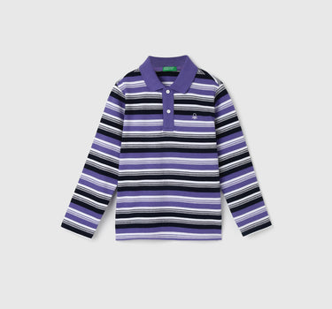 Boy's Regular Fit Polo Collar Striped Tshirts