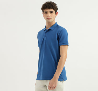 Regular Fit Ribbed Collar Solid T-Shirt